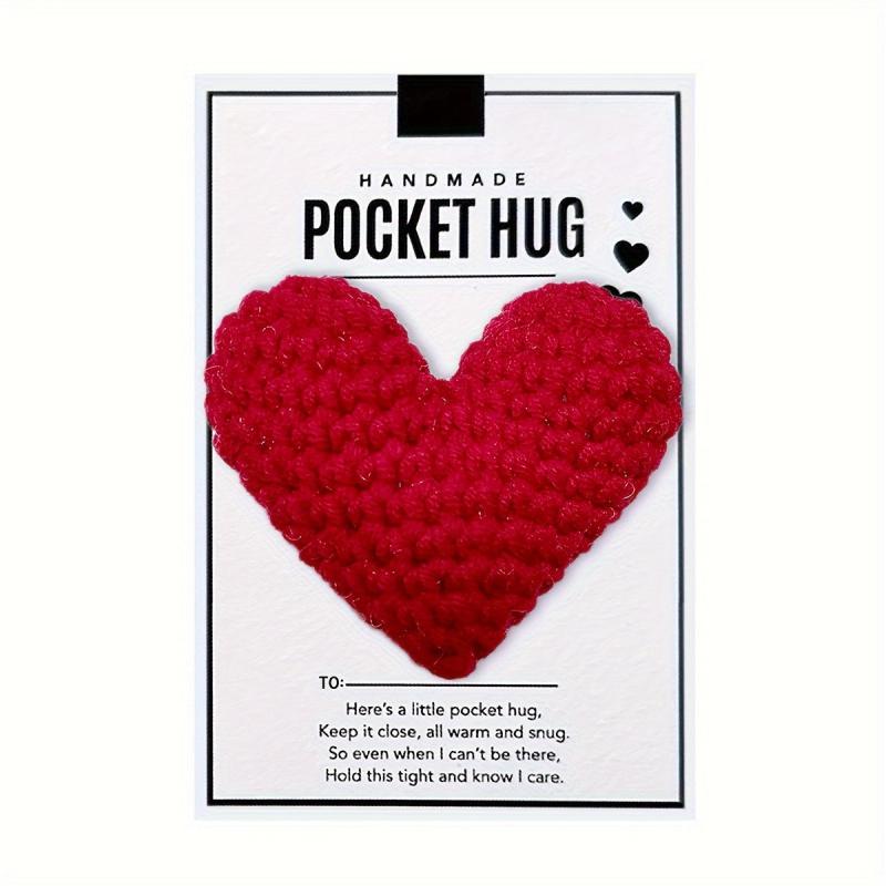 Crocheted Heart Pocket Hug Gift, Easter Christmas Birthday Companion Gift