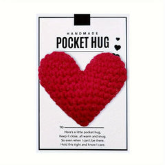 Crocheted Heart Pocket Hug Gift, Easter Christmas Birthday Companion Gift
