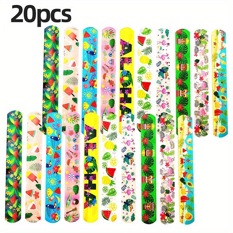 20Pcs Hawaiian Flamingo Party Clapper Ring Watermelon Beach Bracelet