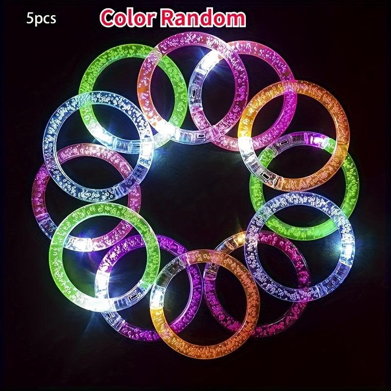 LED Glitter Bubble Bangle Bracelet Acrylic Toy Halloween Bar Props