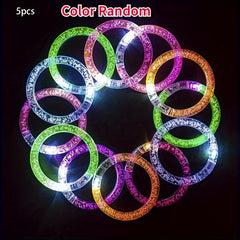 LED Glitter Bubble Bangle Bracelet Acrylic Toy Halloween Bar Props