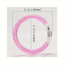 LED Glitter Bubble Bangle Bracelet Acrylic Toy Halloween Bar Props