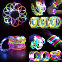 LED Glitter Bubble Bangle Bracelet Acrylic Toy Halloween Bar Props