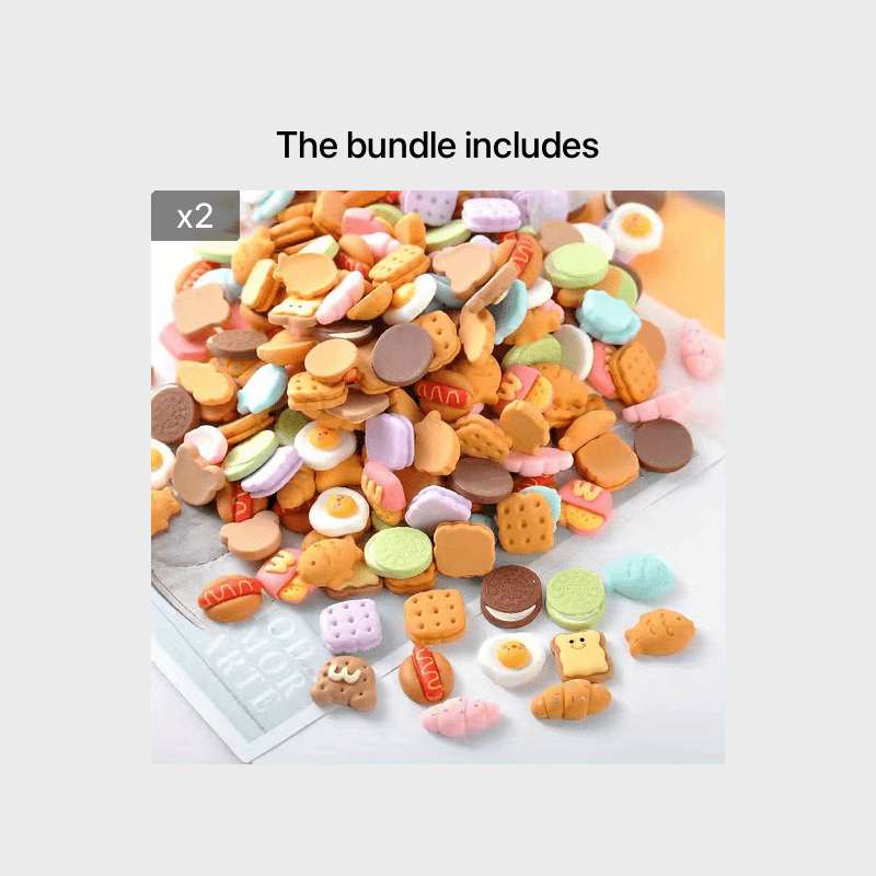 10pcs Resin Cartoon Food Play Bread Cream for DIY Mobile Case Decor