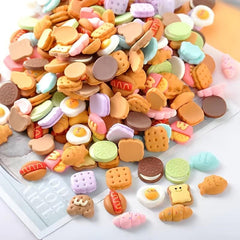 10pcs Resin Cartoon Food Play Bread Cream for DIY Mobile Case Decor