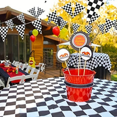 Racing Banner Set - Checkered Banner for NASCAR Racing Party - 299 72 cm