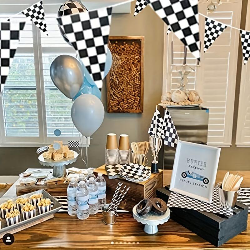 Racing Banner Set - Checkered Banner for NASCAR Racing Party - 299 72 cm