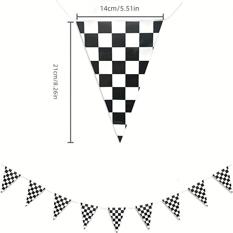 Racing Banner Set - Checkered Banner for NASCAR Racing Party - 299 72 cm