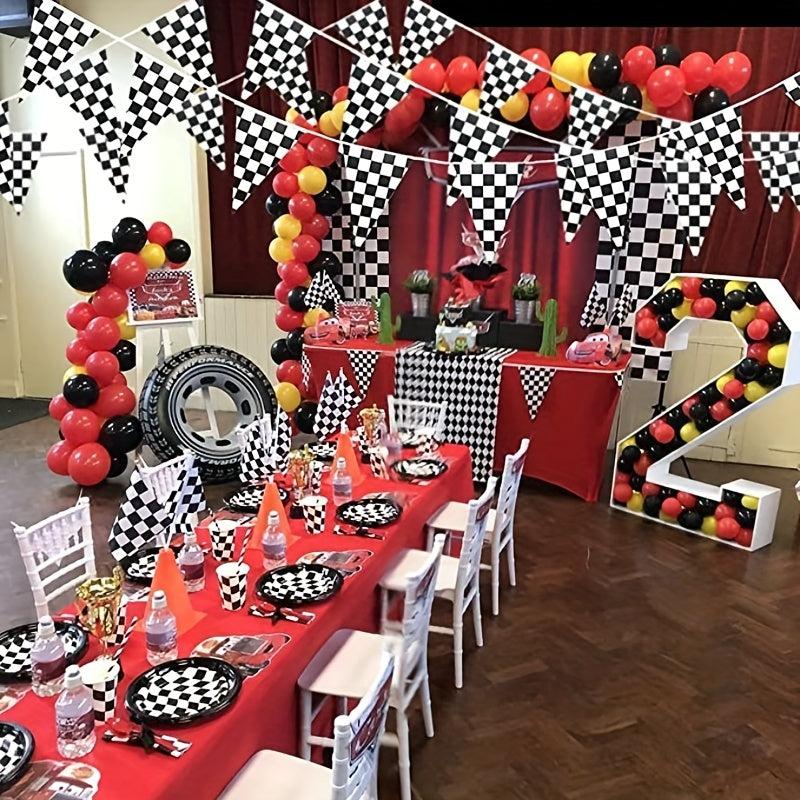 Racing Banner Set - Checkered Banner for NASCAR Racing Party - 299 72 cm