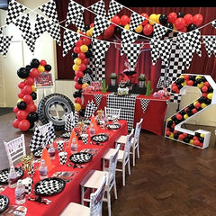 Racing Banner Set - Checkered Banner for NASCAR Racing Party - 299 72 cm