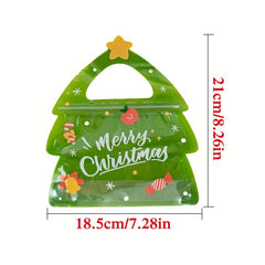 25pcs Christmas Gift Bag Candy Chocolate Cookie Biscuit Packing Tree Zipper Bags