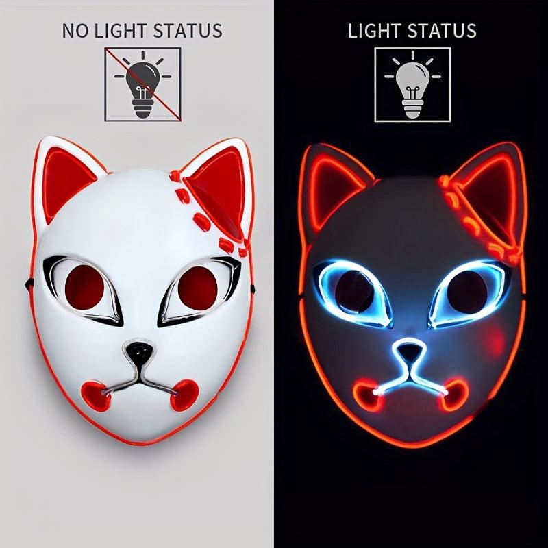 LED Light Up Cat Face Halloween Party Mask
