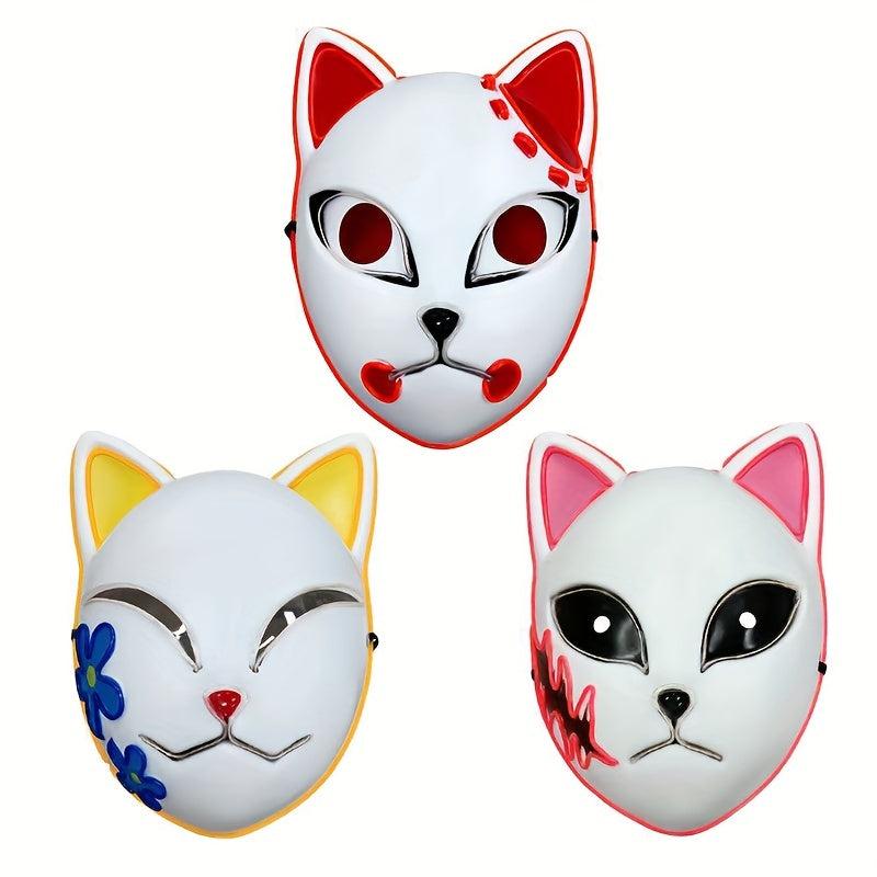 LED Light Up Cat Face Halloween Party Mask