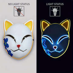 LED Light Up Cat Face Halloween Party Mask