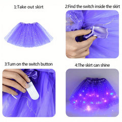 LED Tulle Skirts for Girls Light Up Ballet Cosplay Costumes