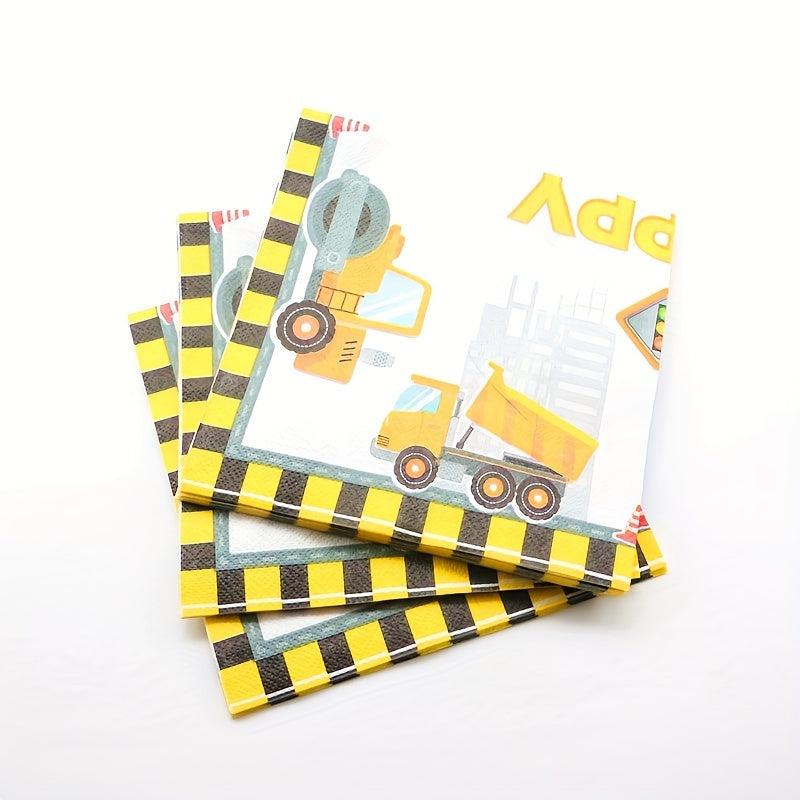 Construction Birthday Party Napkins Vehicle Themed Party Decor