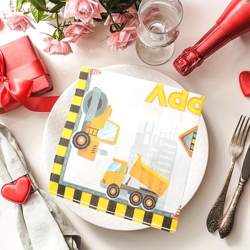 Construction Birthday Party Napkins Vehicle Themed Party Decor
