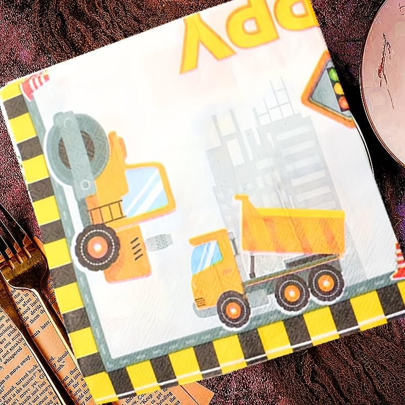Construction Birthday Party Napkins Vehicle Themed Party Decor