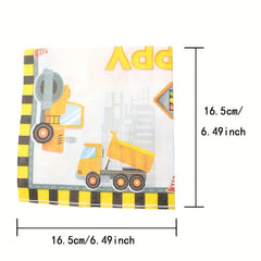 Construction Birthday Party Napkins Vehicle Themed Party Decor