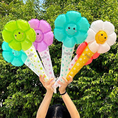 5pcs Colorful Smiley Daisy Balloons for Birthday Party
