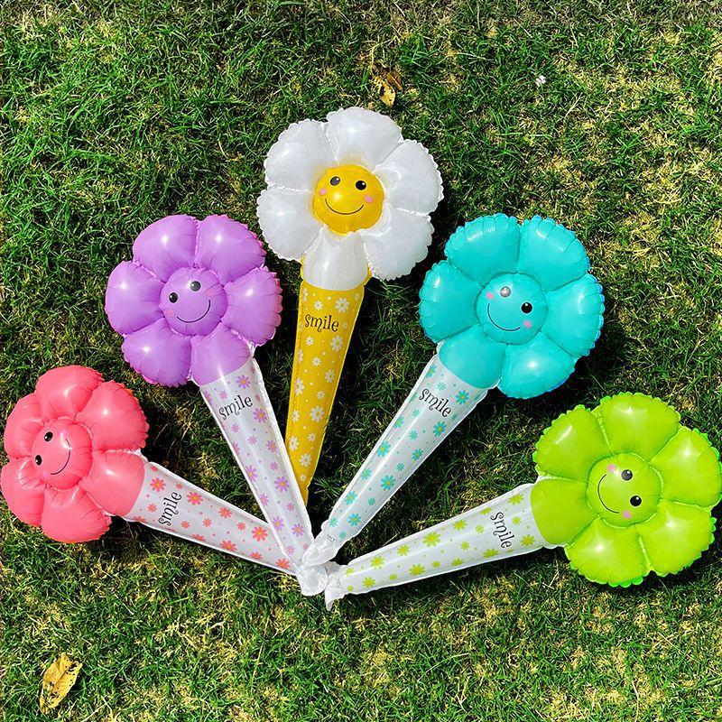 5pcs Colorful Smiley Daisy Balloons for Birthday Party