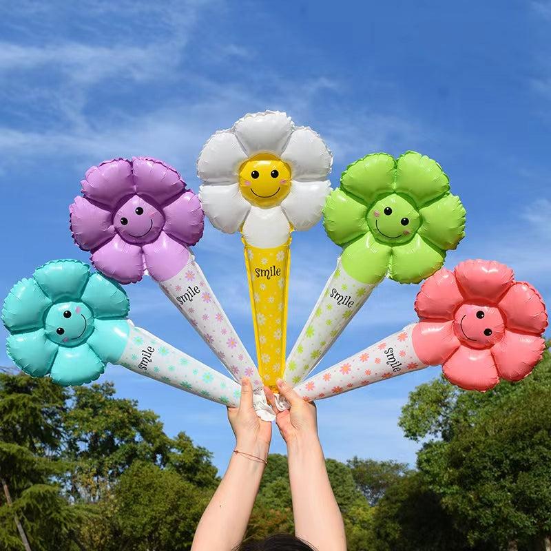 5pcs Colorful Smiley Daisy Balloons for Birthday Party