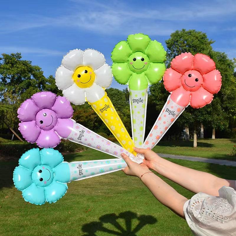 5pcs Colorful Smiley Daisy Balloons for Birthday Party