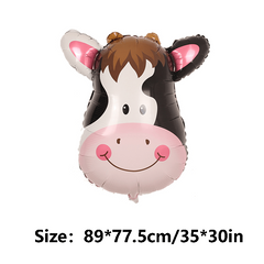 Oversized Cow Head Aluminum Film Balloon for Forest Party Decoration