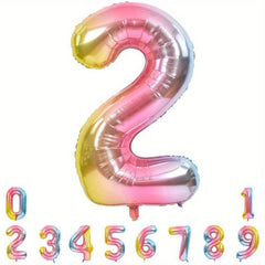 Gradient Aluminum Film Balloons 9-Pack for Birthday Party