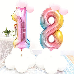 Gradient Aluminum Film Balloons 9-Pack for Birthday Party