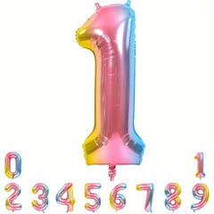 Gradient Aluminum Film Balloons 9-Pack for Birthday Party