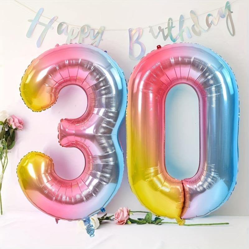 Gradient Aluminum Film Balloons 9-Pack for Birthday Party