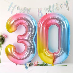 Gradient Aluminum Film Balloons 9-Pack for Birthday Party