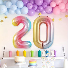 Gradient Aluminum Film Balloons 9-Pack for Birthday Party