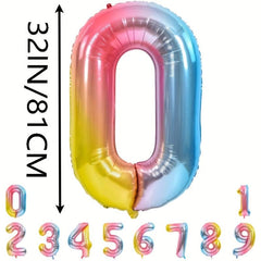 Gradient Aluminum Film Balloons 9-Pack for Birthday Party