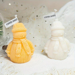 Snowman Candle in Hat, Christmas Decoration Aromatherapy Candle