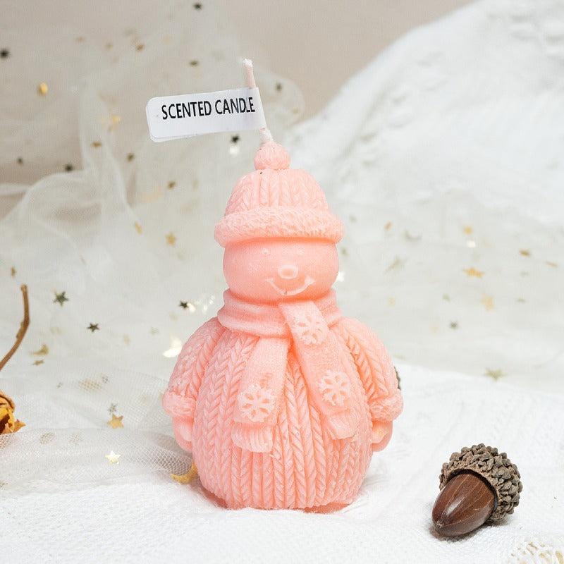 Snowman Candle in Hat, Christmas Decoration Aromatherapy Candle