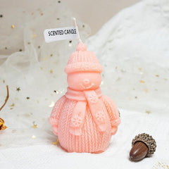 Snowman Candle in Hat, Christmas Decoration Aromatherapy Candle