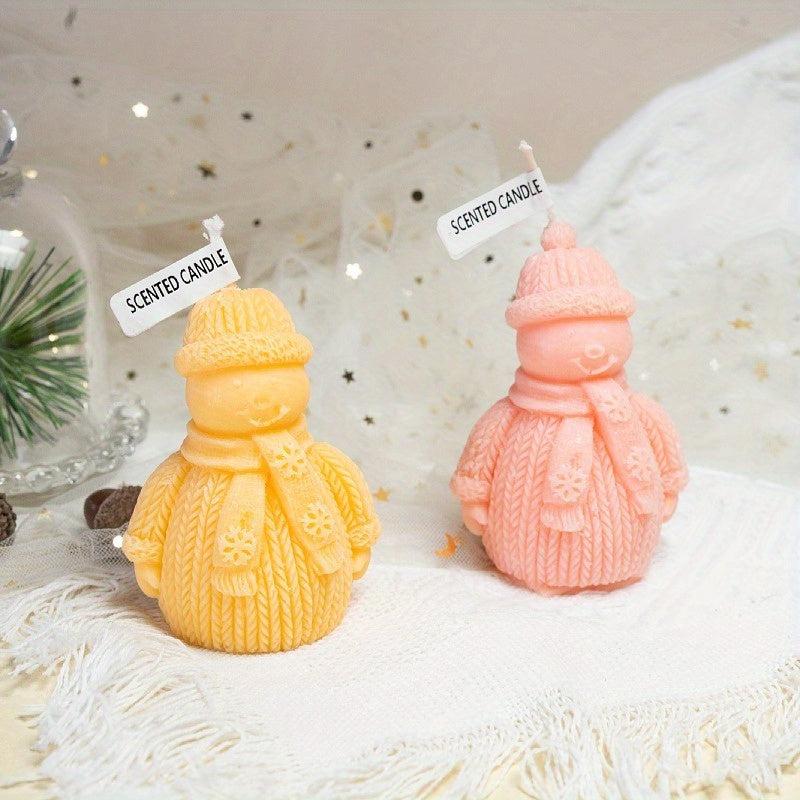 Snowman Candle in Hat, Christmas Decoration Aromatherapy Candle