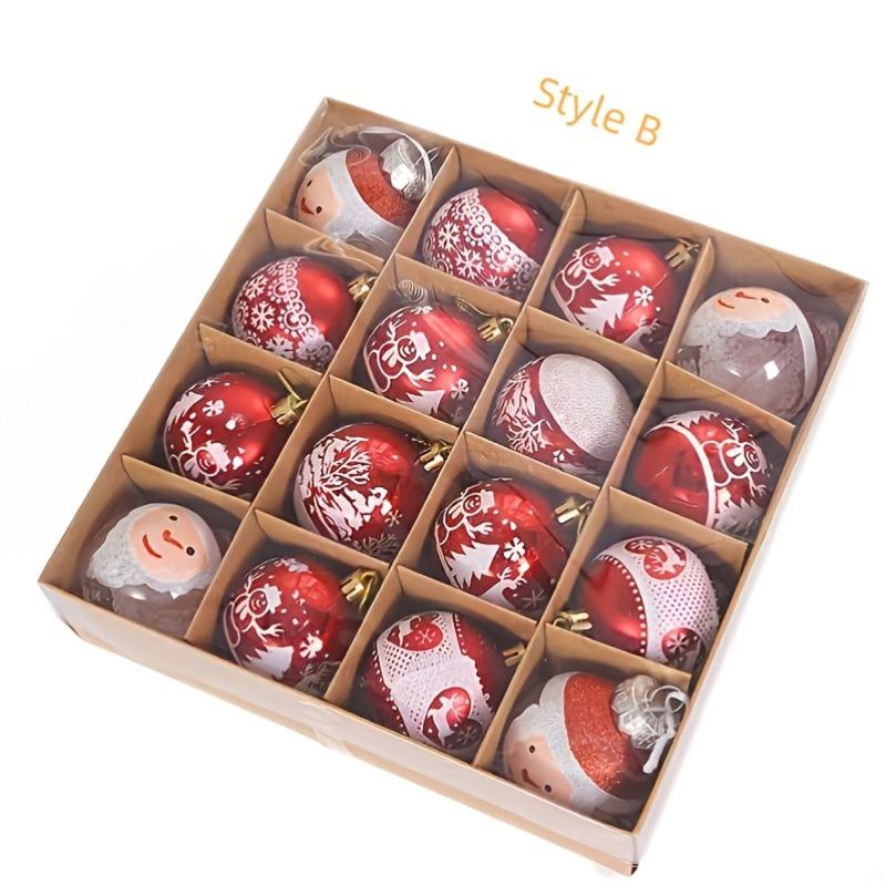 16pcs Christmas Decoration Balls - Christmas Tree Decoration Gift Celebration