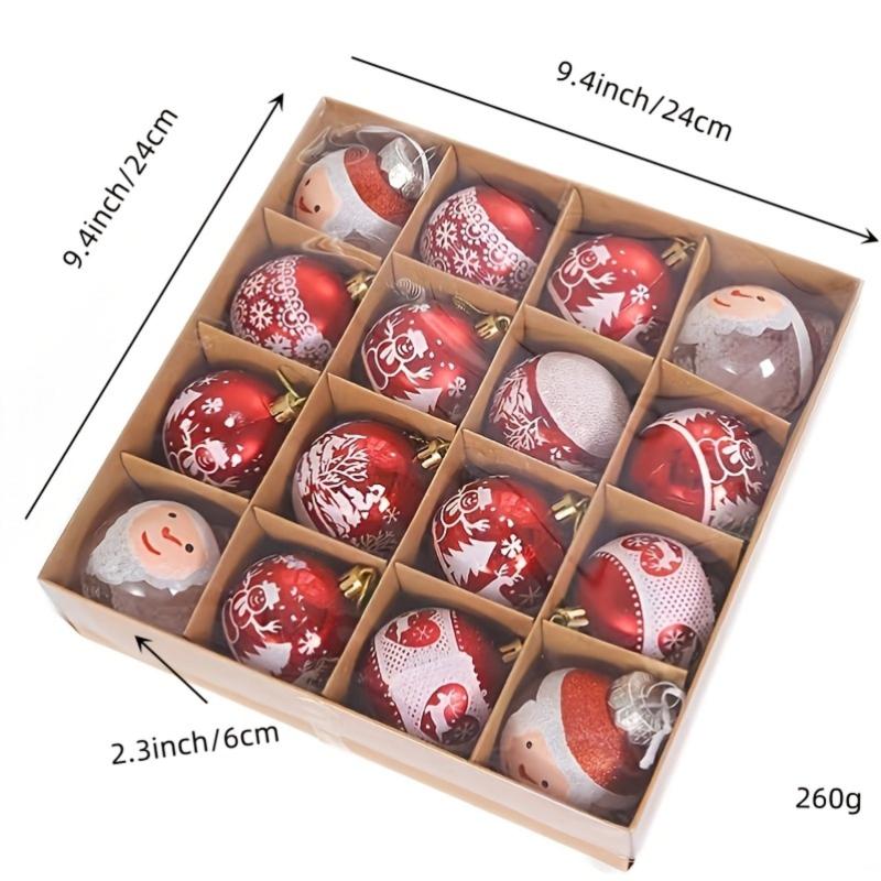16pcs Christmas Decoration Balls - Christmas Tree Decoration Gift Celebration
