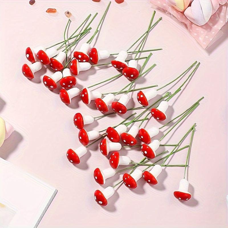 20pcs Miniature Garden Mushroom Ornament