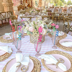 4pcs Cowgirl Straws Pink Decorations Supplies Rodeo Western Party