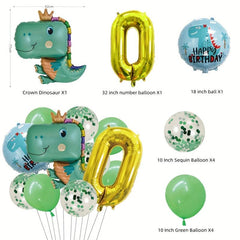 Green Dinosaur Foil Balloon Set Birthday Party Decoration