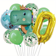 Green Dinosaur Foil Balloon Set Birthday Party Decoration
