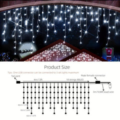 Outdoor Christmas Lights 90LED 8 Modes USB Plug Fairy String Lights