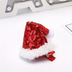 Christmas Hat Hair Clip Sequins Small Headdress Clip