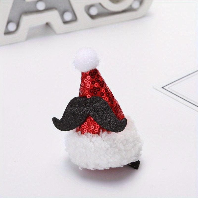 Christmas Hat Hair Clip Sequins Small Headdress Clip