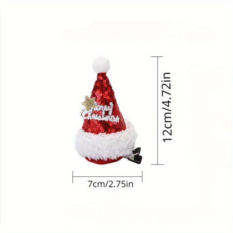 Christmas Hat Hair Clip Sequins Small Headdress Clip