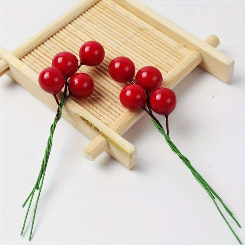 10-20pcs Small Berry Foam Fruit Cherry Christmas Decor